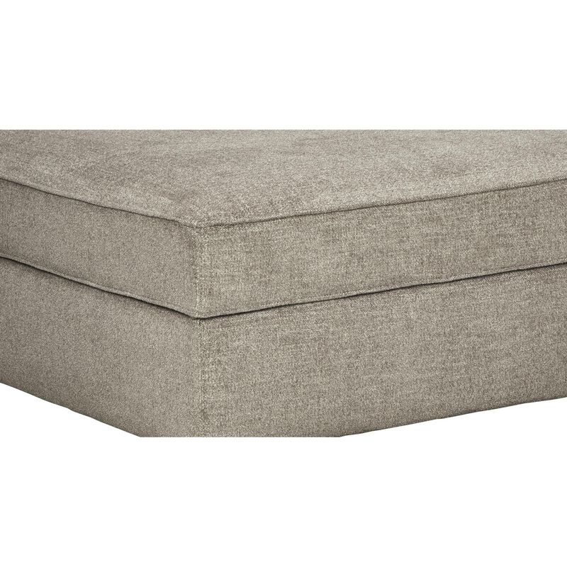 Wooden Ottoman with Hidden Storage and Tapered Block Legs, Gray - Benzara