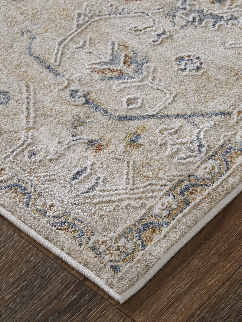 Pasha 39M6F 7'10" x 10'3" Taupe/Ivory/Blue Rug