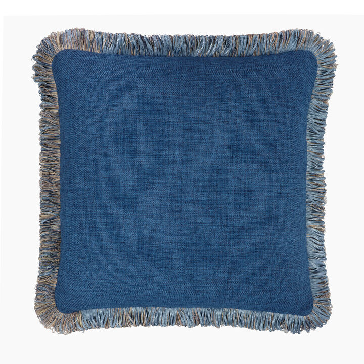 Azure Fringed Throw Pillow, 20" X 20"