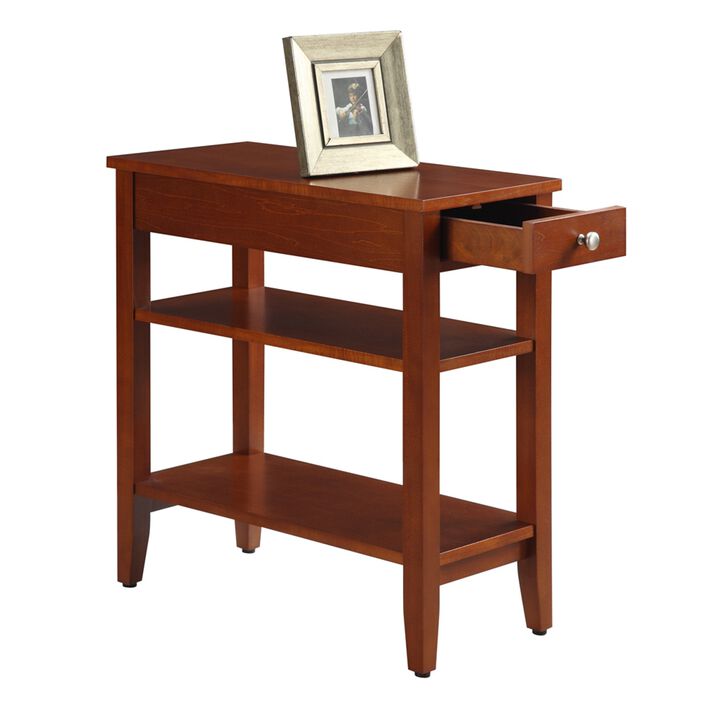 Convenience Concepts American Heritage 3-Tier End Table with Drawer, 23.5 x 11.25 x 24, Cherry