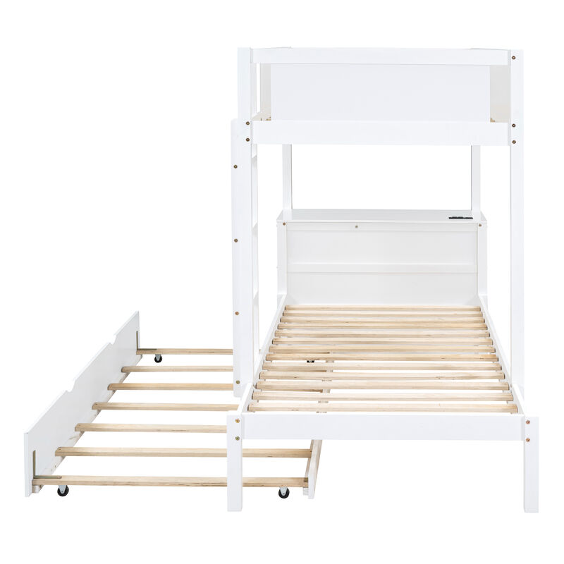 Merax  Bunk Bed with Trundle and Desk