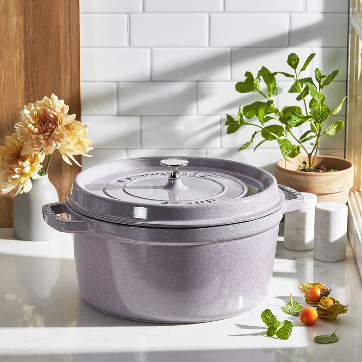 Staub Cast Iron 7-qt Round Cocotte - Basil