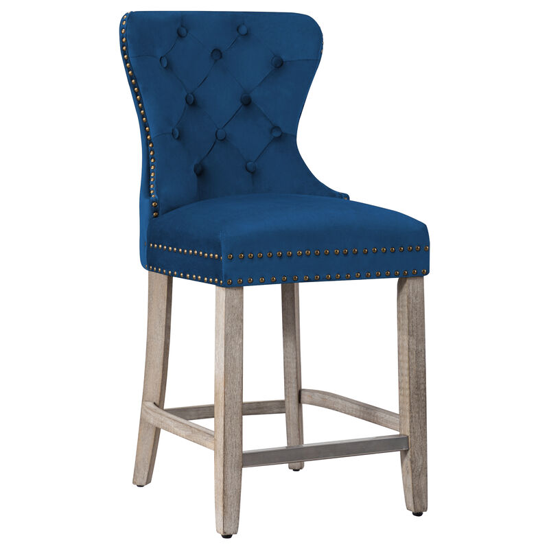 WestinTrends 24" Tufted Velvet Counter Stool