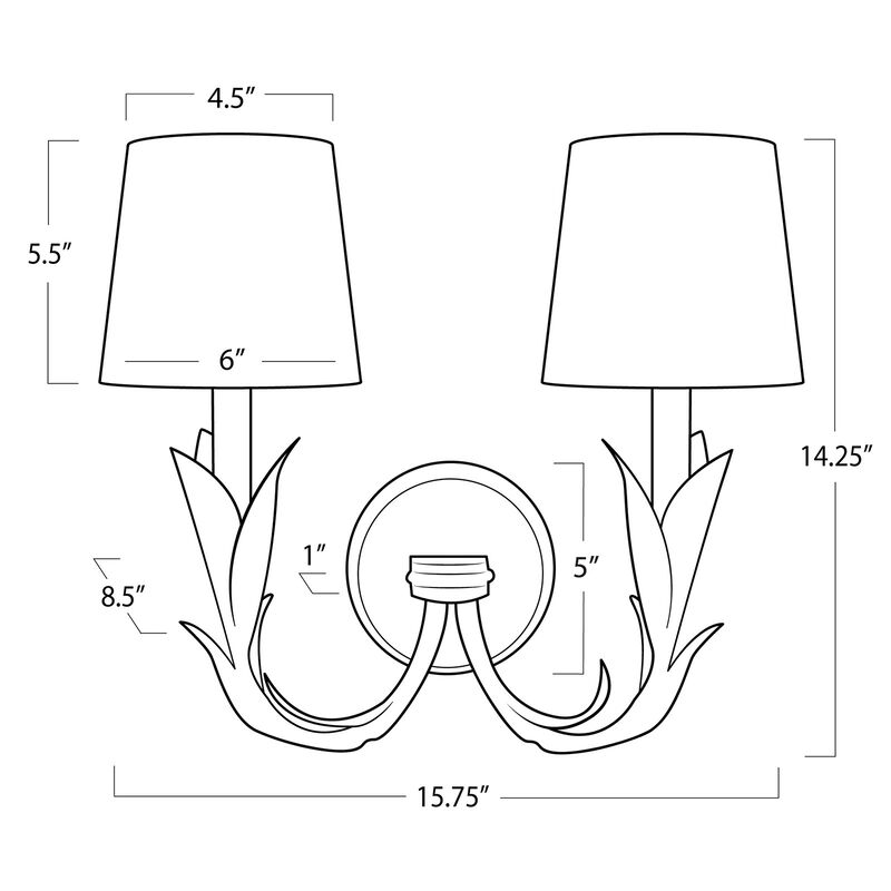 River Reed Sconce Double