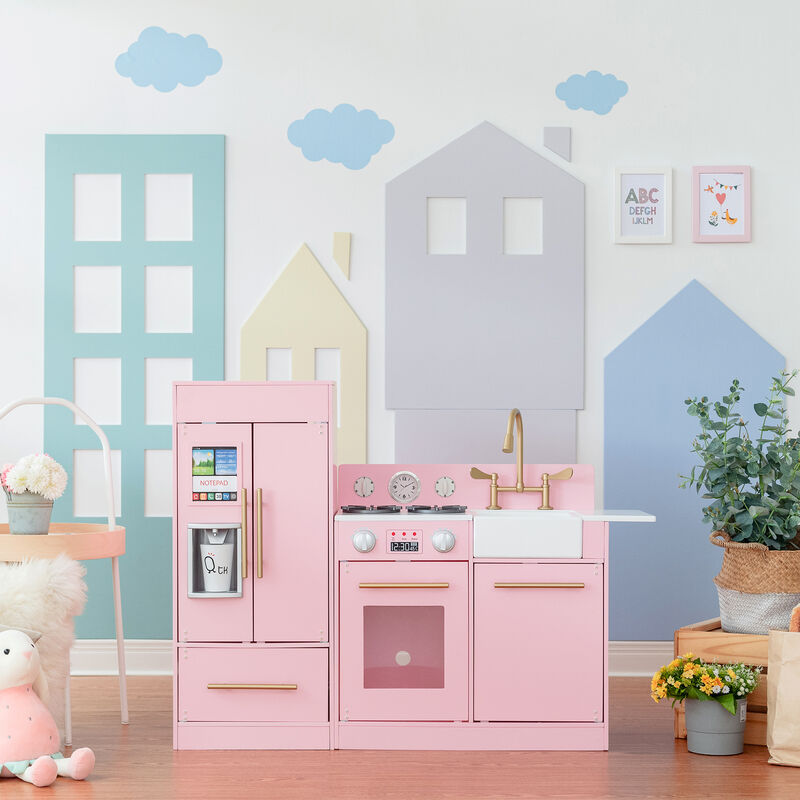 Teamson Kids - Little Chef Charlotte Modern Play Kitchen - Pink / Gold