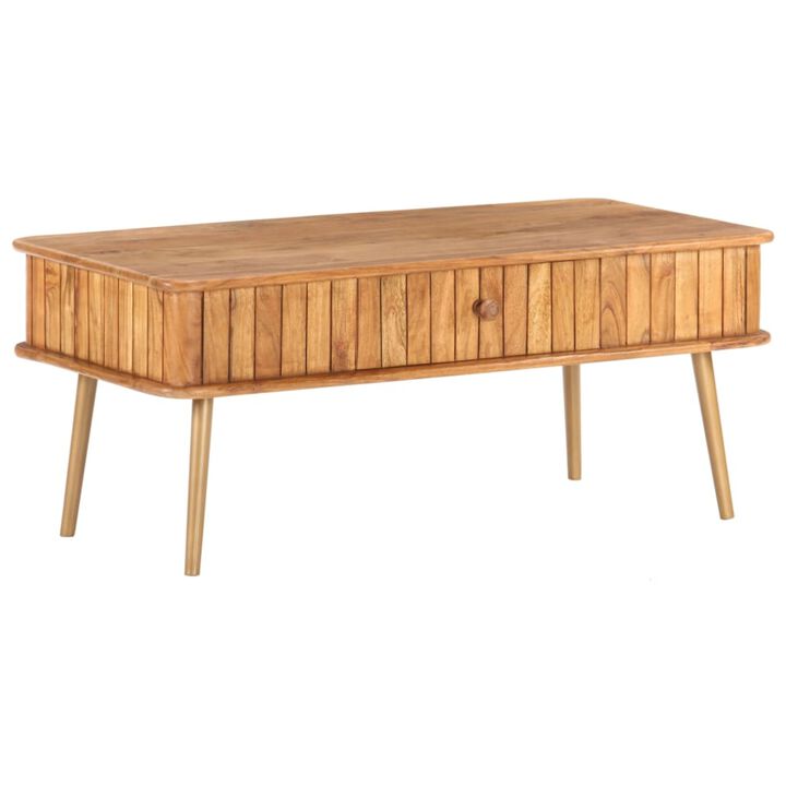 vidaXL Coffee Table 39.4"x19.7"x15.7" Solid Acacia Wood