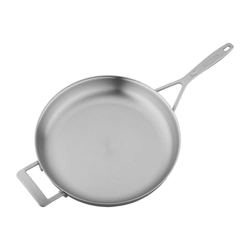 Demeyere Industry 5-Ply 12.5-inch Stainless Steel Fry Pan with Helper Handle