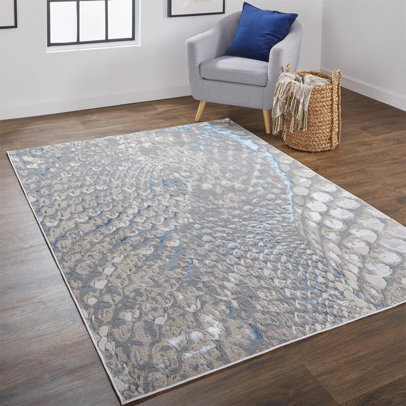 Azure 3403F Blue/Silver/Gray 3'11" X 6' Rug