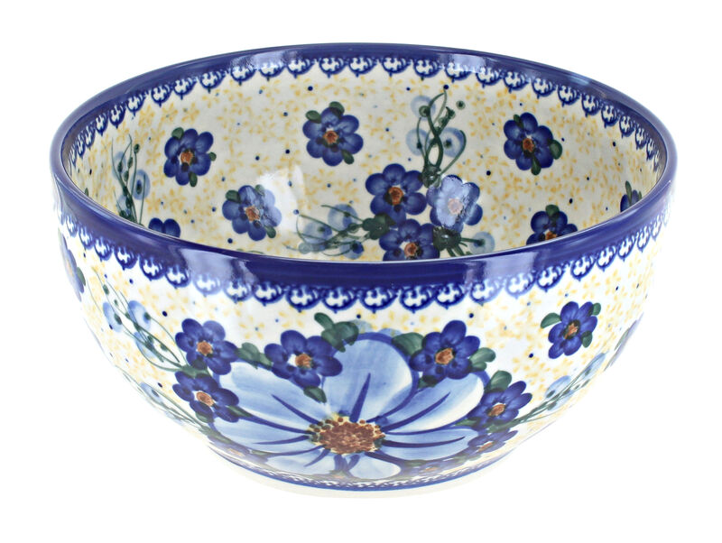 Blue Rose Polish Pottery Daisy Surprise Medium Mixing Bowl