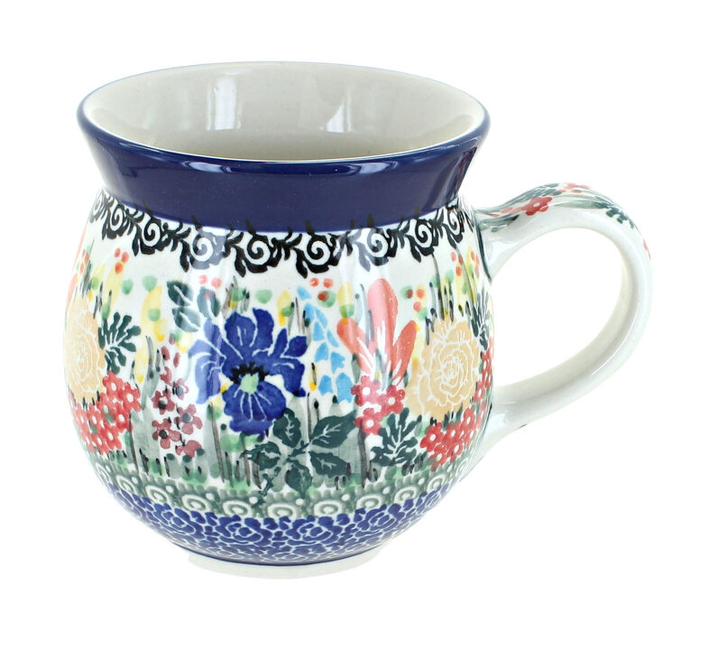 Blue Rose Polish Pottery December Joy Bubble Mug