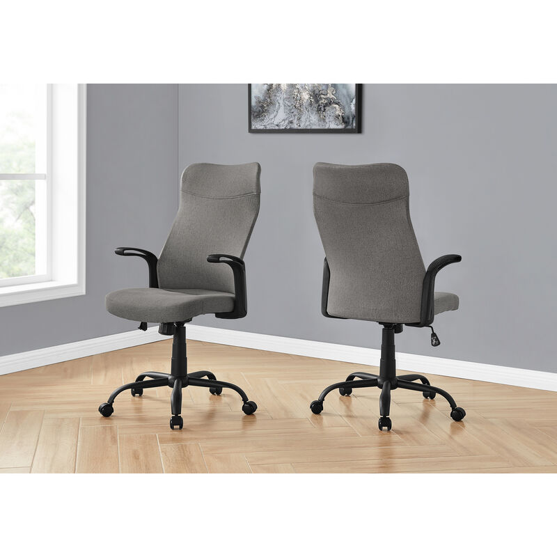 Monarch Specialties I 7325 Office Chair, Adjustable Height, Swivel, Ergonomic, Armrests, Computer Desk, Work, Metal, Mesh, Grey, Black, Contemporary, Modern