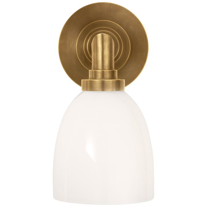 Wilton Single Bath Light in Antique Brass