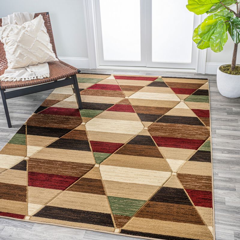 Kehoe Retro Diamonds Geometric Area Rug