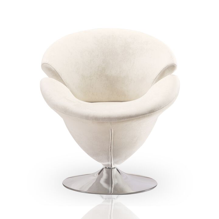 Tulip White Swivel Accent Chairs (Set of 2)