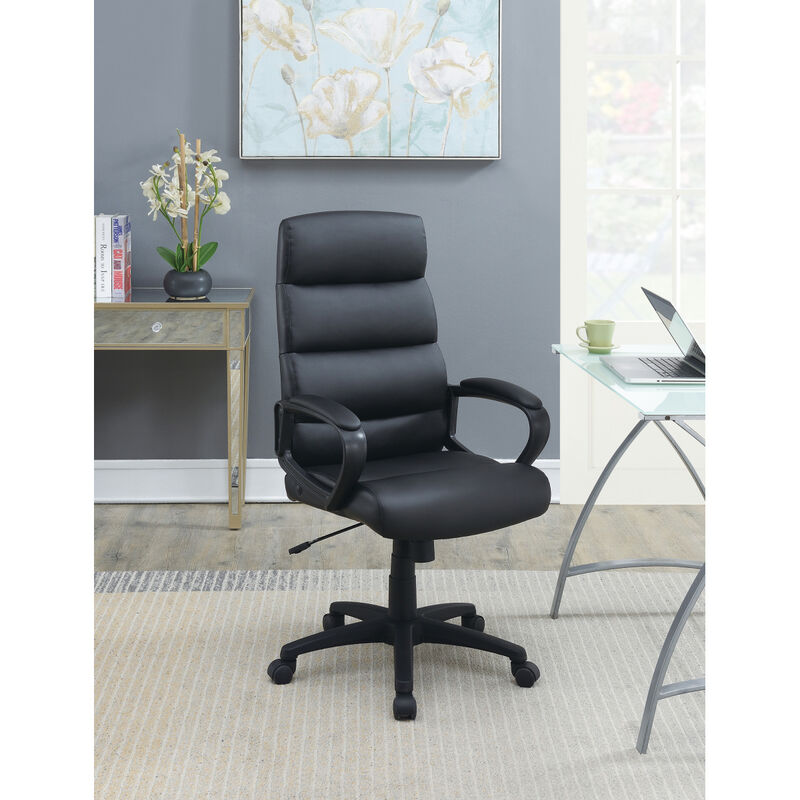 High-Back Adjustable Height Office Chair in Black