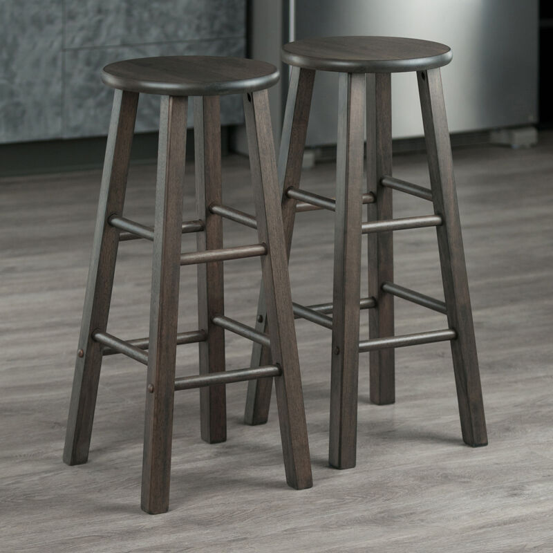 Winsome Element Bar Stools, 2-Pc Set, Oyster Gray