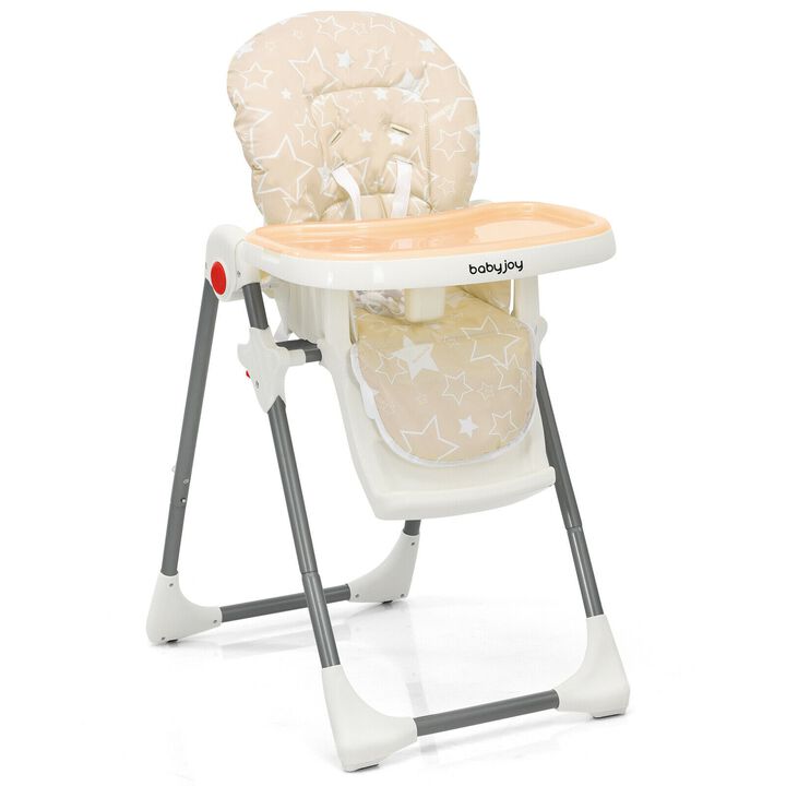 Folding Baby High Dining Chair with 6-Level Height Adjustment