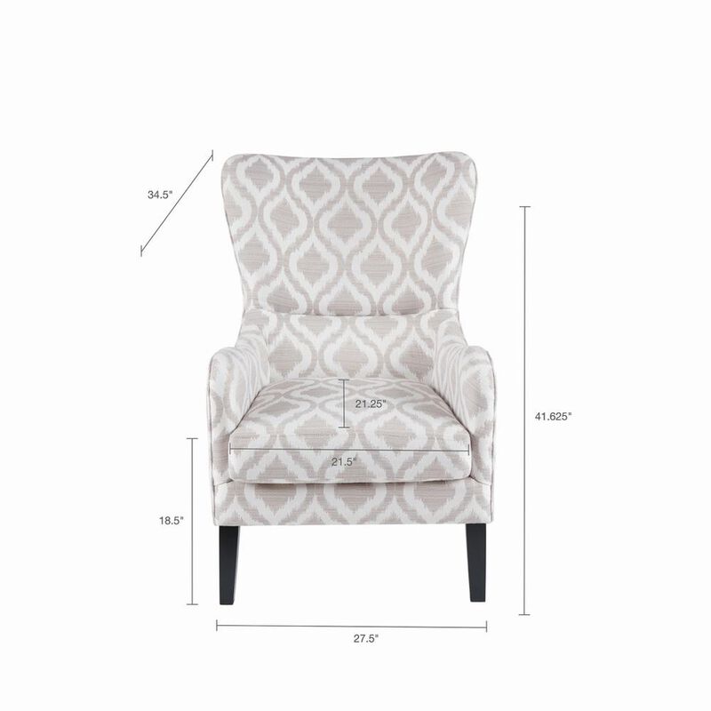 Belen Kox Moda Wingback Accent Chair in Grey/White, Belen Kox