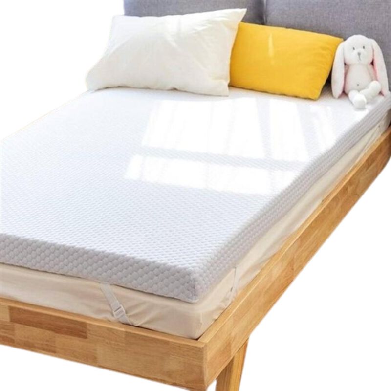 Hivvago Twin XL 3 inch Memory Foam Mattress Topper with Removeable Baffle Box Cover