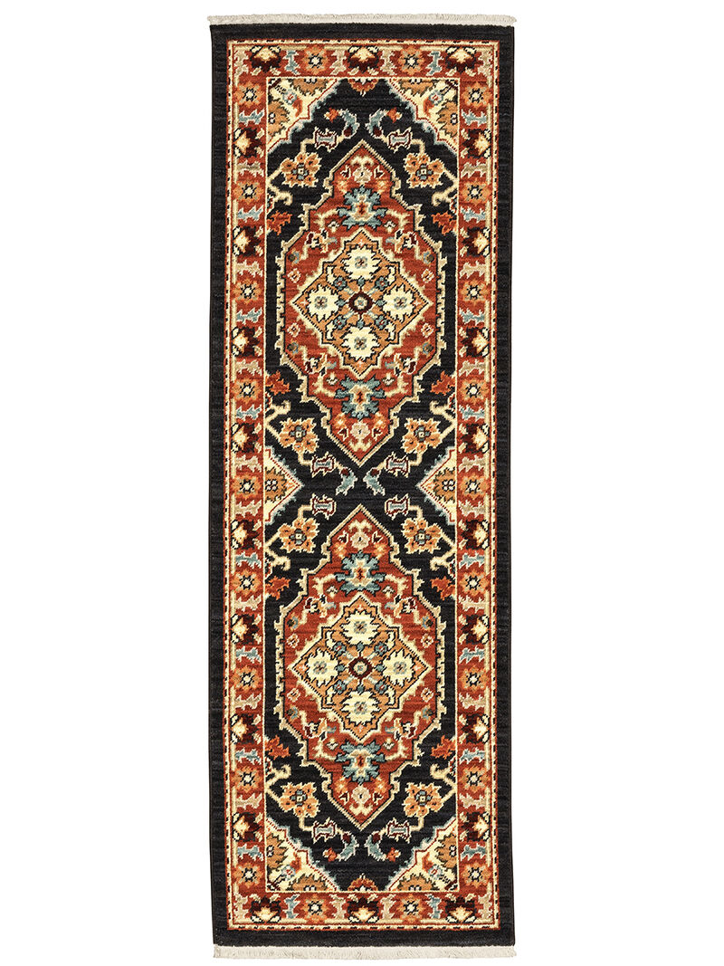 Lilihan 2' x 6' Black Rug