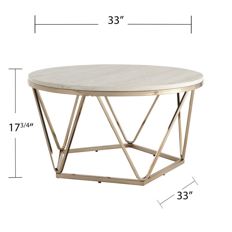 Bideford Round Marble Cocktail Table