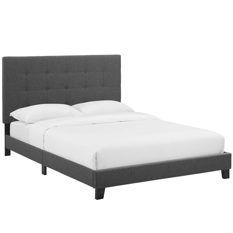 Modway - Melanie Queen Tufted Button Upholstered Fabric Platform Bed