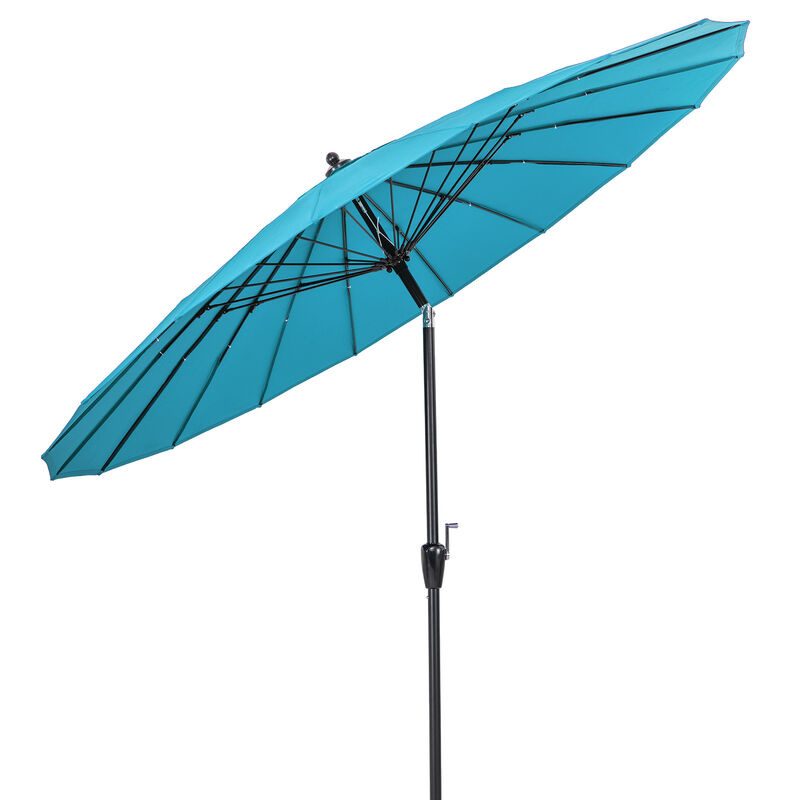 9 Feet Round Patio Umbrella with 18 Fiberglass Ribs