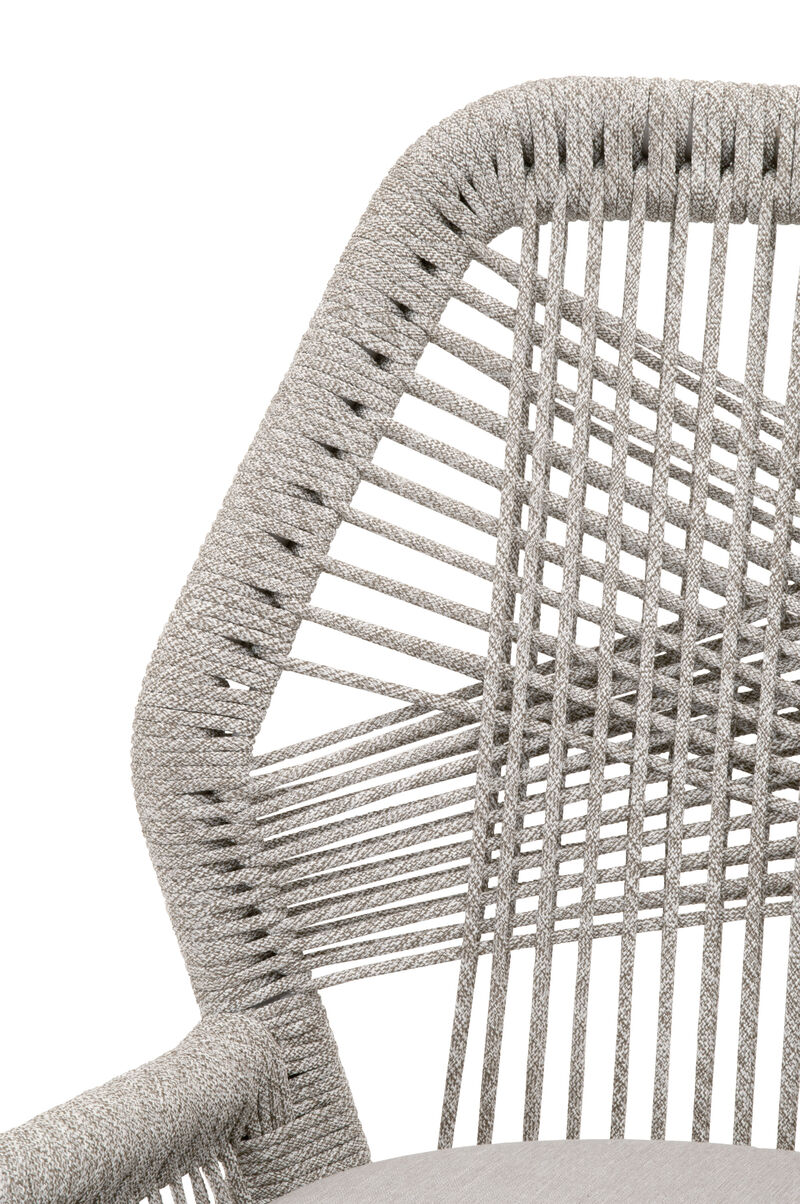 Loom Outdoor Barstool in Taupe & White