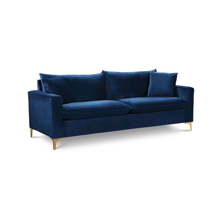 Meridian Furniture Naomi Navy Velvet Sofa