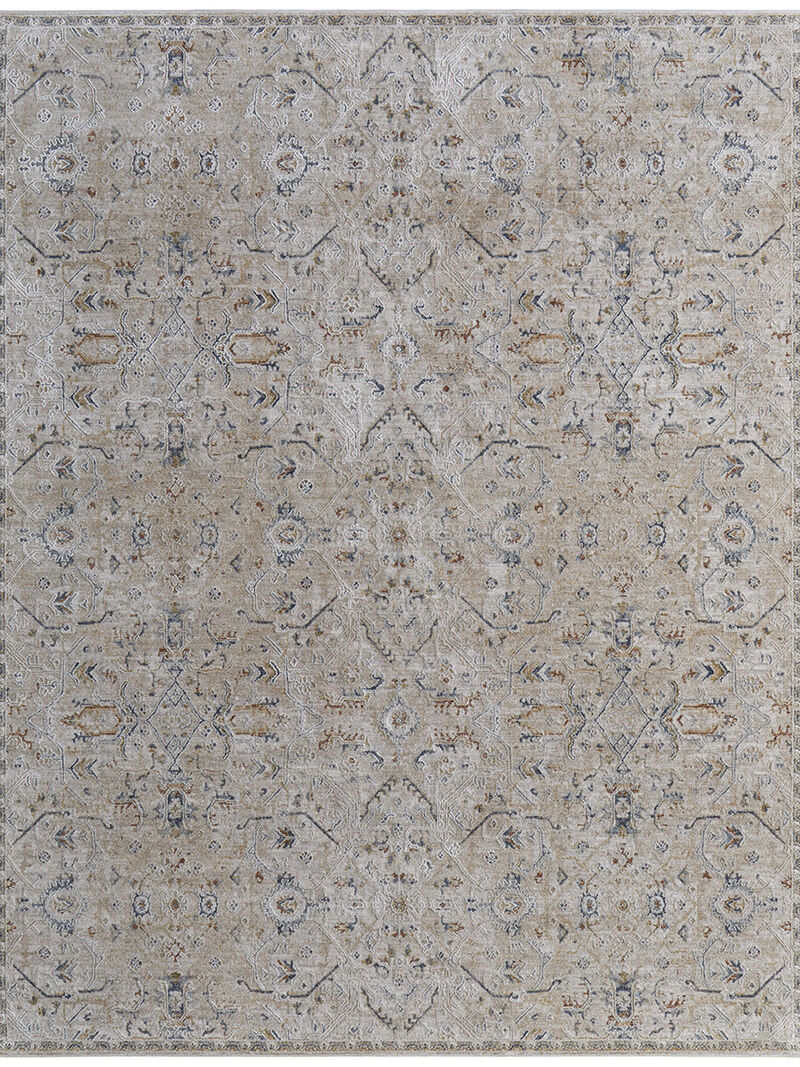 Pasha 39M6F 7'10" x 10'3" Taupe/Ivory/Blue Rug