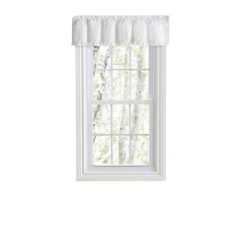 Ellis Home Classic Narrow Ruffle White Color Rod Pocket Valance