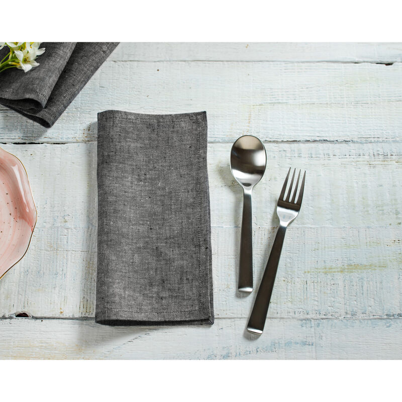 Solino Home 100% Pure Linen Cocktail Napkin 9 X 9 Inch Set of 12 | Athena