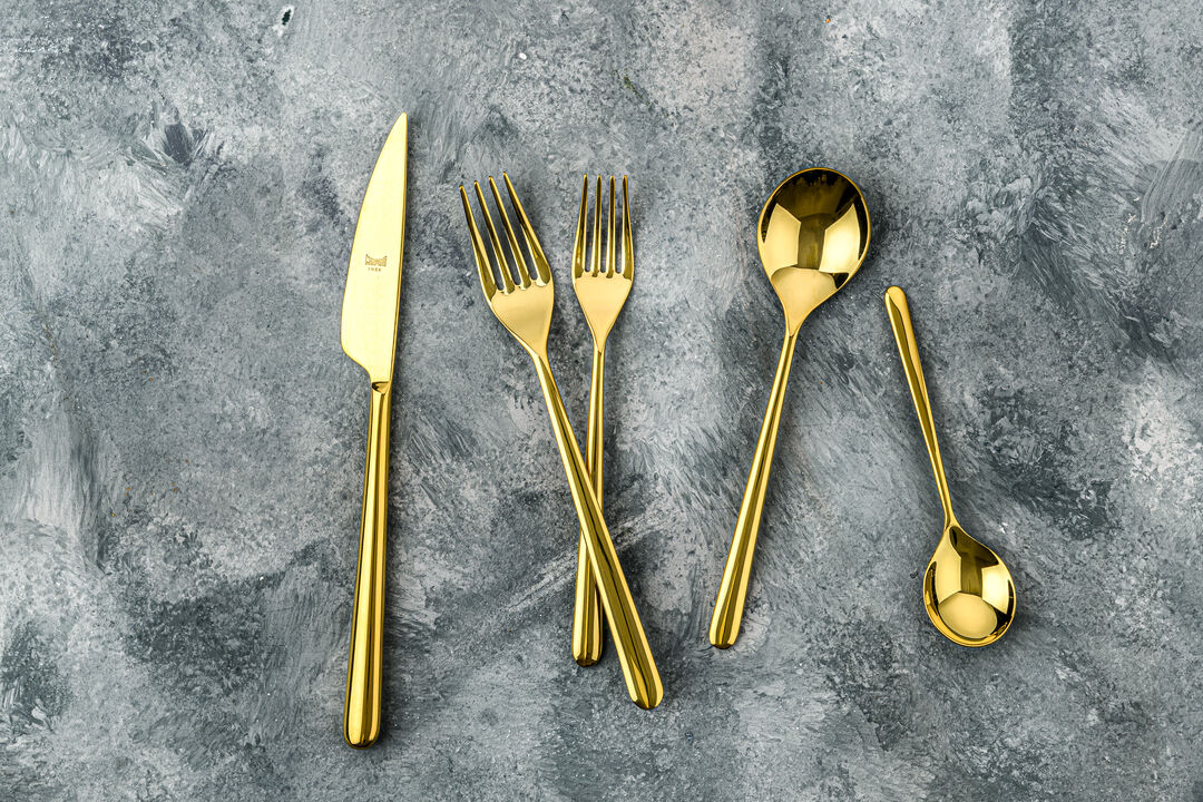 Linea 6 Piece Ice Gold Cake Fork Set