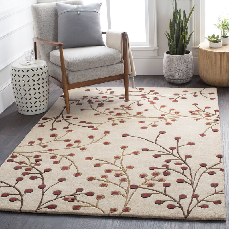 Athena ATH-5053 5' x 8' Red Rug