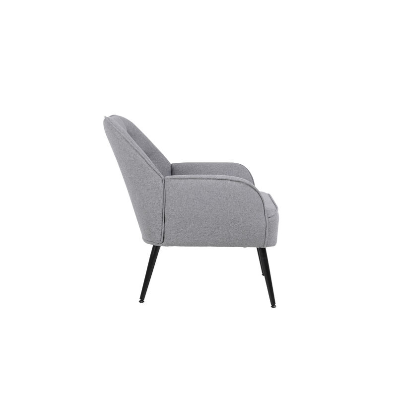Modern Mid Century Chair velvet Sherpa Armchair for Living Room Bedroom Office Easy Assemble(Light Grey)