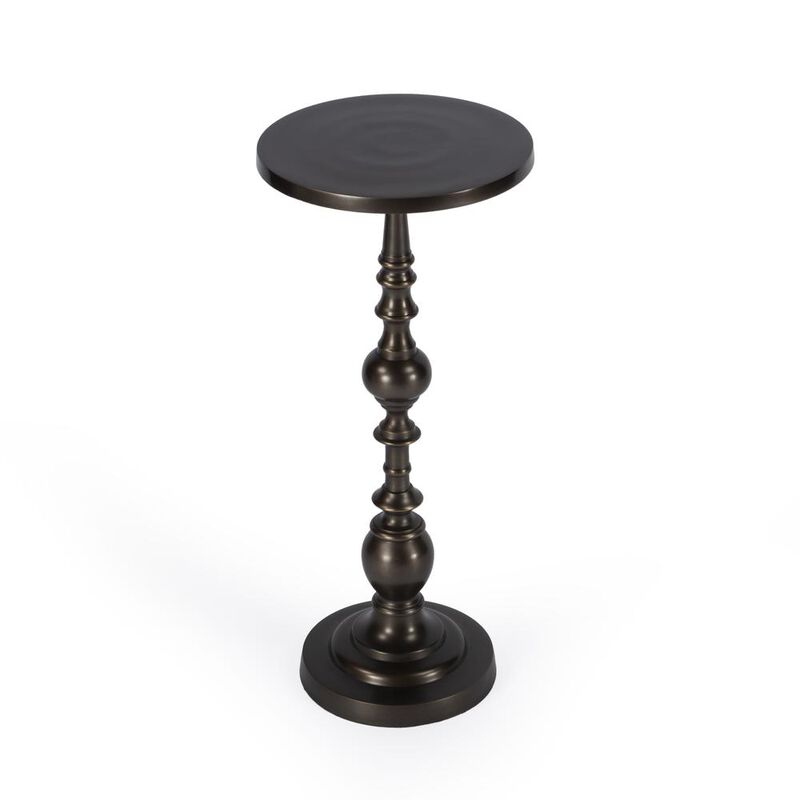 Glamourous Bronze Pedestal End Table, Belen Kox