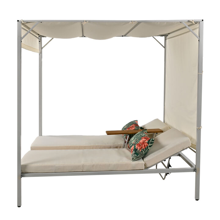 Merax Outdoor Patio Sunbed Daybed with Cushions