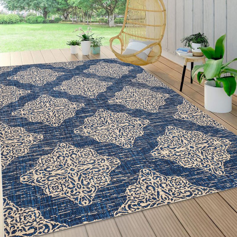 Tuscany Ornate Medallions Indoor/Outdoor Area Rug