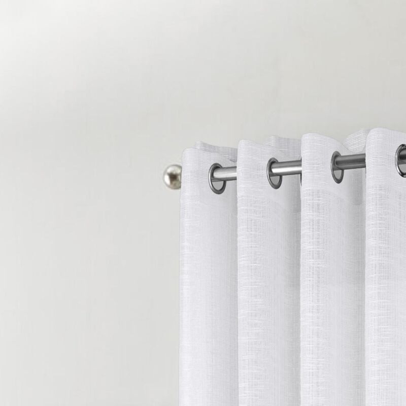 RT Designers Collection Dexter Linen Texture Grommet Light Filtering Window Curtain Panel 54" x 90" White