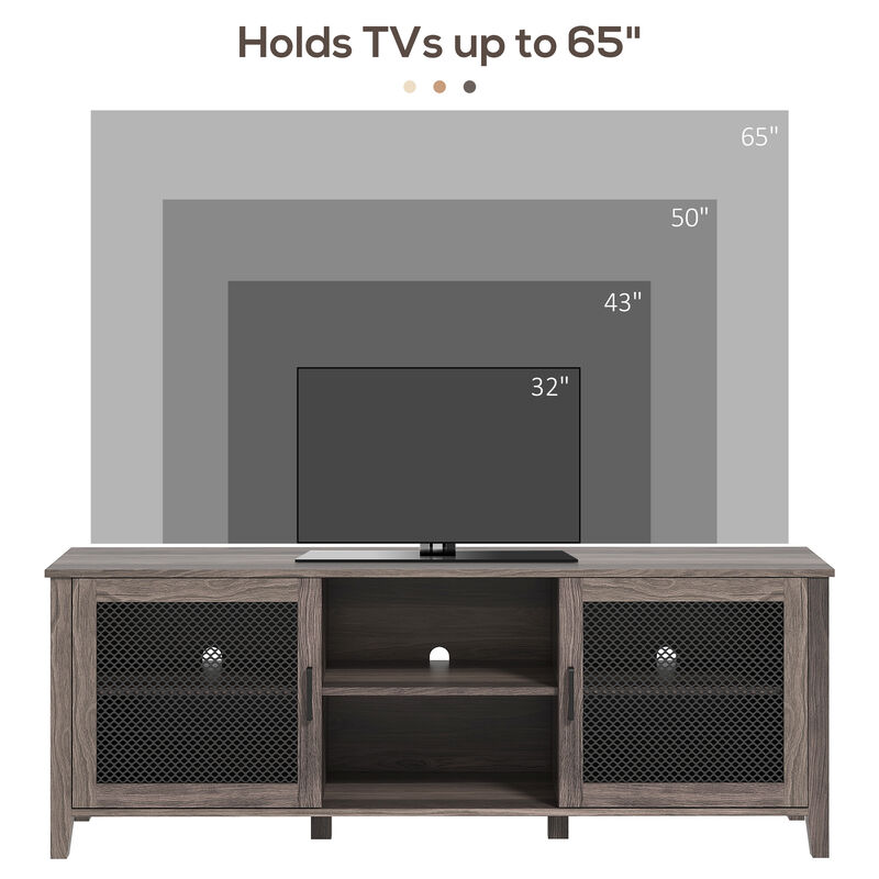 HOMCOM Industrial TV Cabinet Stand for TVs up to 65 Inch, Brown