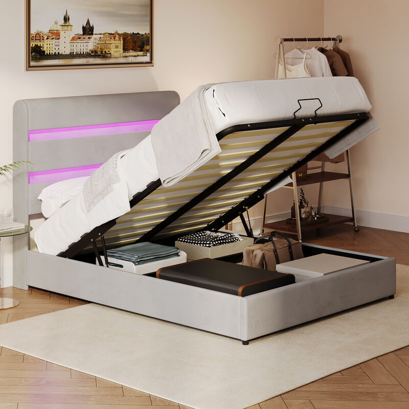 Merax Lift Up Storage Bed with Headboard