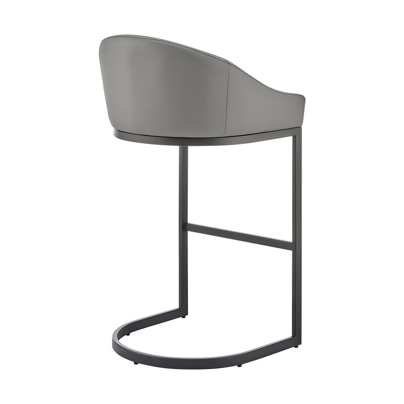 Atherik Bar Stool in Metal/Faux Leather