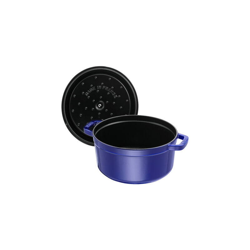 Staub Cast Iron 5.5-qt Round Cocotte - Dark Blue