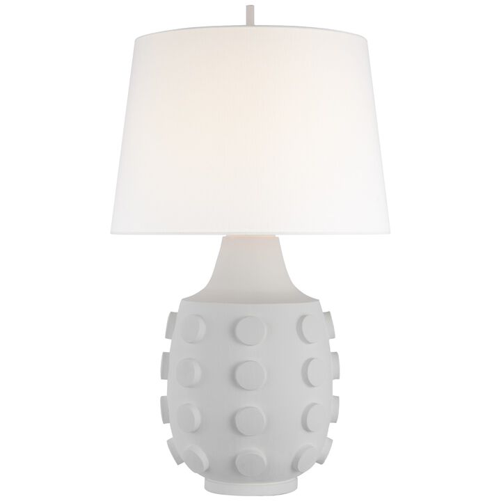 Orly Large Table Lamp in Plaster White with Linen Shade