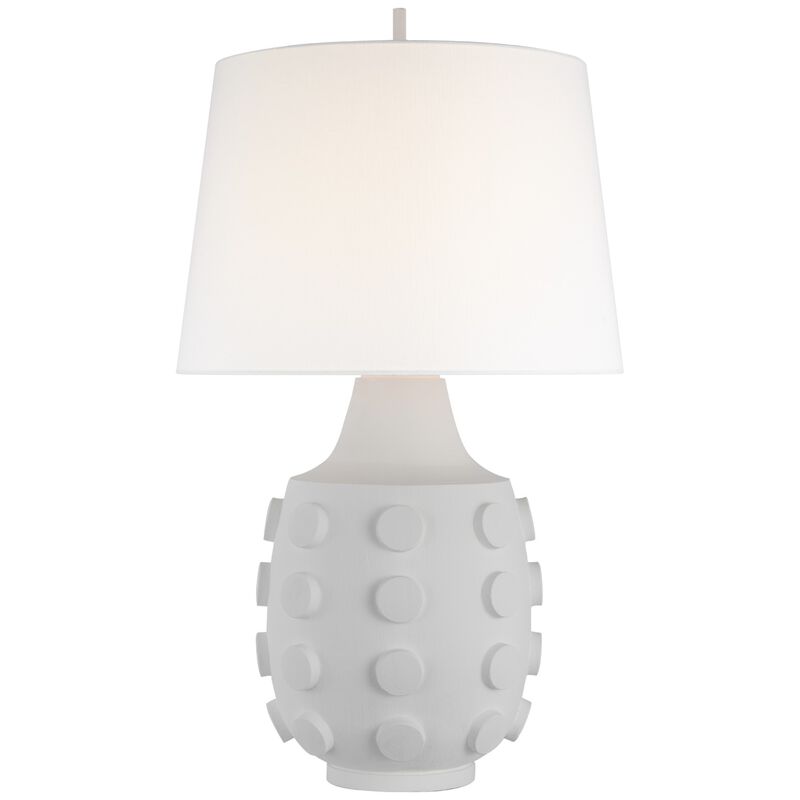 Orly Large Table Lamp in Plaster White with Linen Shade