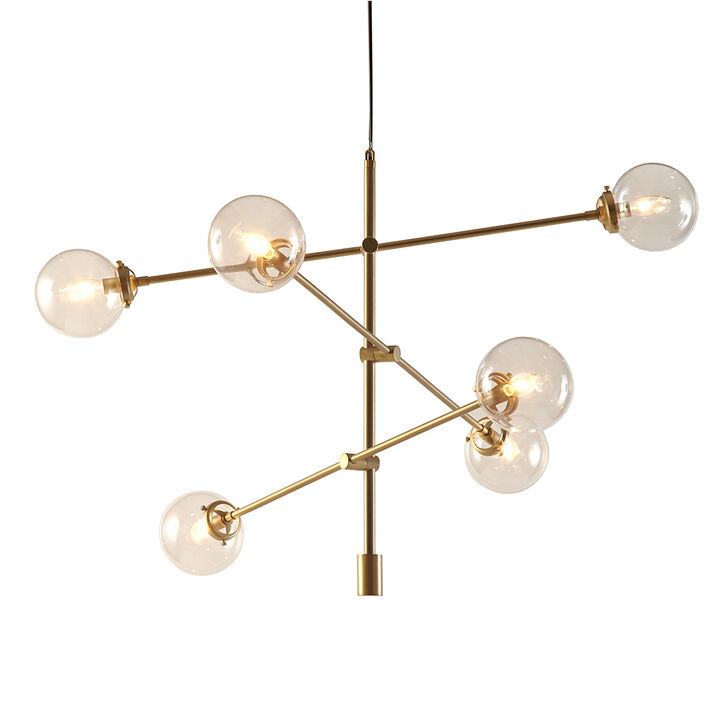 Gracie Mills Lorena 6-Globe Light Architectural Metal Chandelier