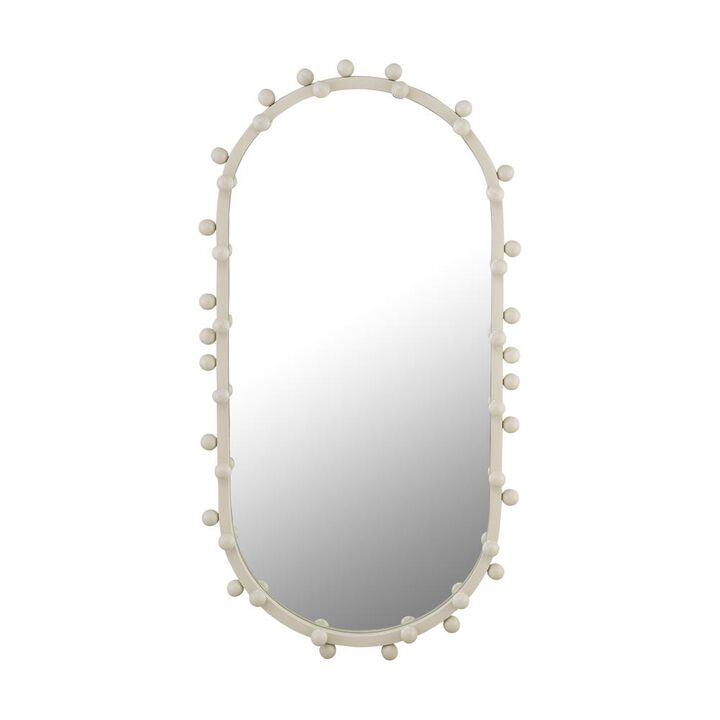 Belen Kox Whimsical Ivory Oval Wall Mirror, Belen Kox