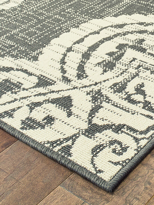 Marina 1'9" x 3'9" Grey Rug