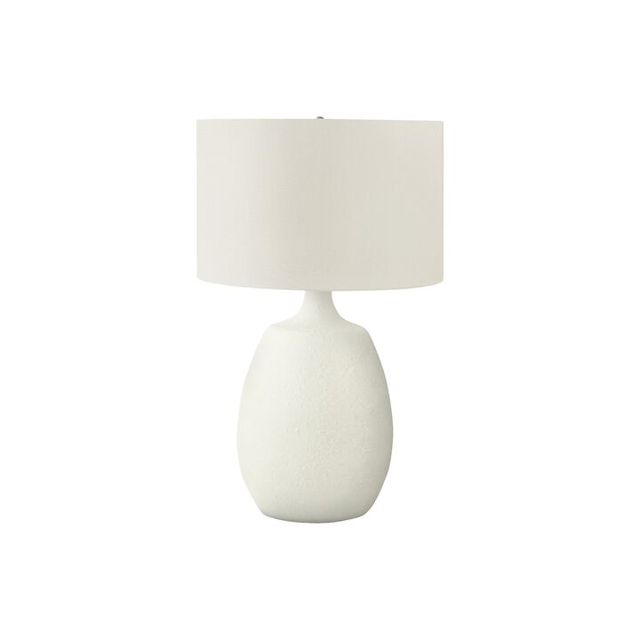 Monarch Specialties I 9609 - Lighting, 26"H, Table Lamp, Ivory / Cream Shade, Cream Resin, Contemporary