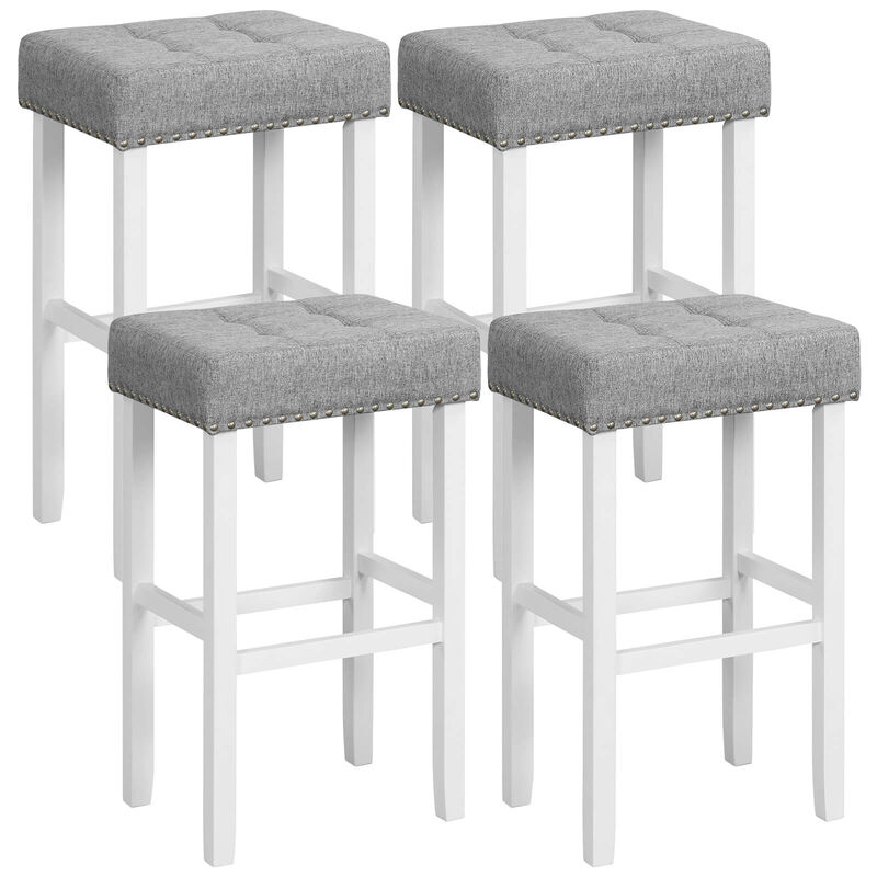 2 Pieces Counter Height Bar Stools with Sponge Padded Cushion